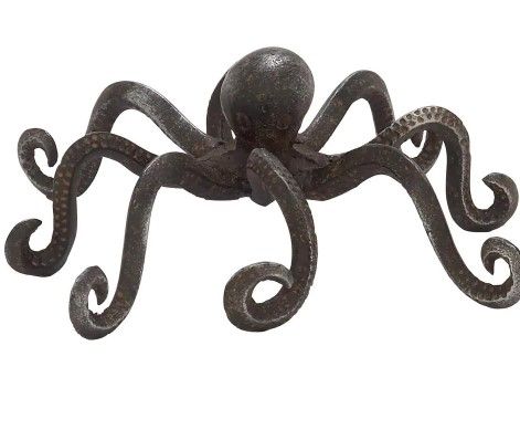 Photo 1 of 
Litton Lane
4 in. x 12 in. Decorative Octopus Sculpture in Tarnished Black Iron

**DAMAGED**
