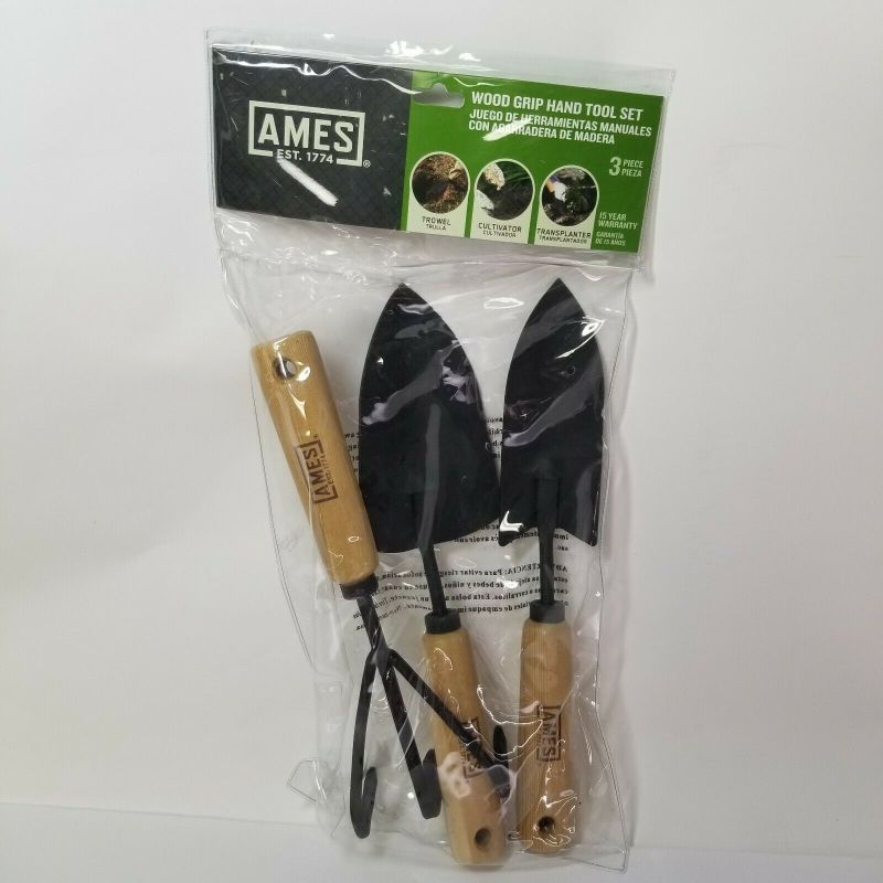 Photo 1 of Ames Wood Handled Tool Set, New 2 Trowels 1 Hand Rake Garden Tools/ Garden Set