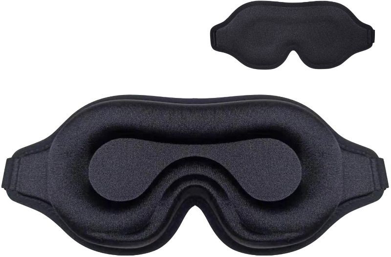 Photo 1 of SET OF 2
Eye mask for Sleeping, Adjustable Blindfold& Sleeping mask, 3D Contoured Cup Sleep Mask
