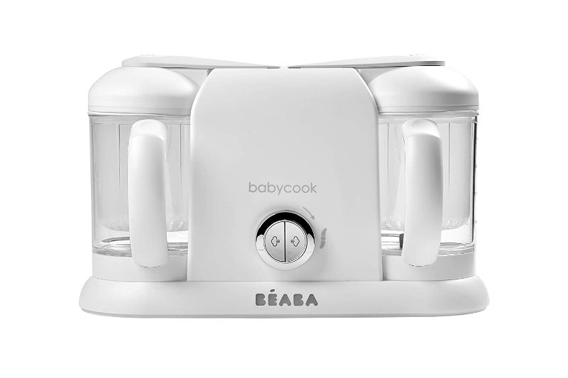 Photo 1 of BEABA Babycook Duo 4 in 1 Baby Food Maker, Baby Food Processor, Steam Cook and Blender, XL Capacity 9.1 Cups, Cook Healthy Baby Food at Home, Batch Cook, Dishwasher Safe, White
