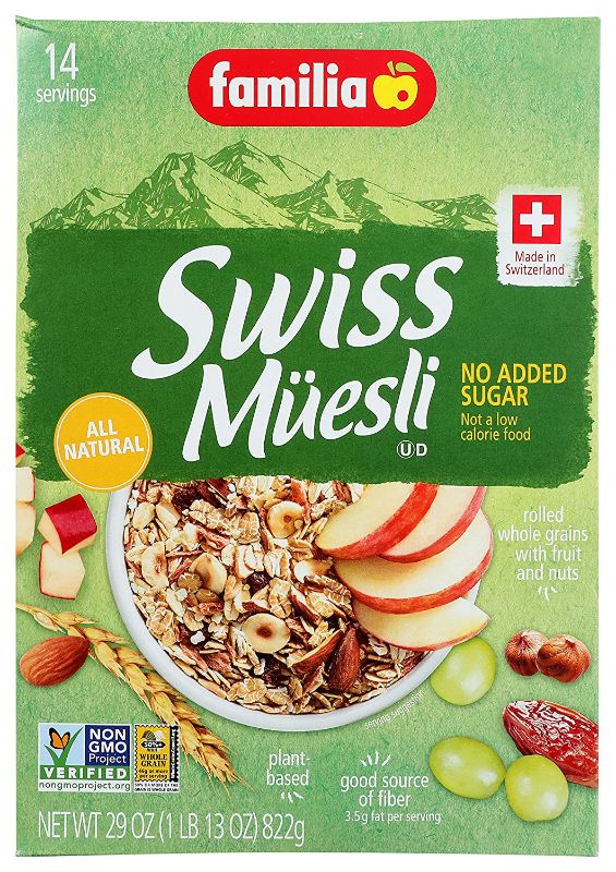 Photo 1 of **NONREFUNDABLE**BEST BY: SEPTEMBER 15,2023**
Familia Swiss Muesli Cereal, No Added Sugar, 29 Ounce Box, Pack of 6
