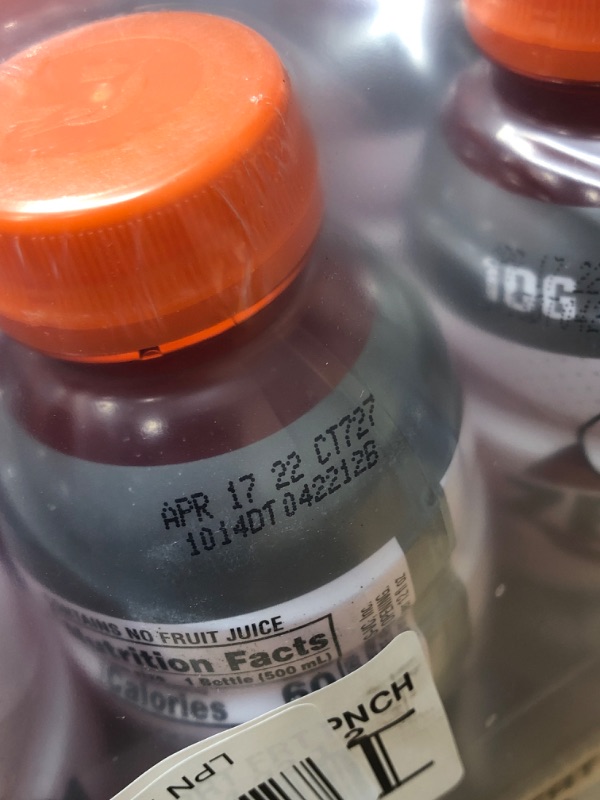 Photo 3 of **NONREFUNDABLE**BEST BY: APRIL 17,2022**
Gatorade G Zero Sugar With Protein Fruit Punch Sports Drink, 10g Whey Protein Isolate & Electrolytes, 16.9 oz Bottle CASE OF 12