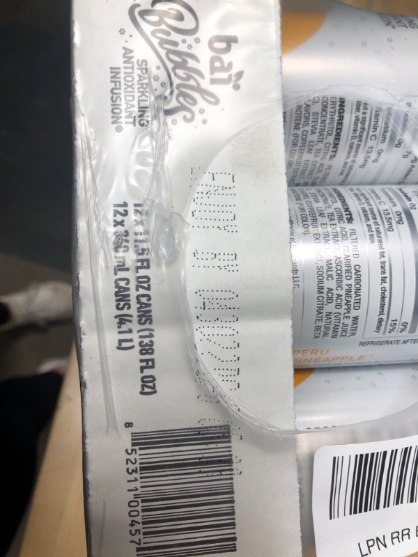 Photo 2 of **NONREFUNDABLE** BEST BY: 4/30/2022**
Bai Bubbles Peru Pineapple, Sparkling Antioxidant Infused Beverage, 11.5 Fluid ounce can
