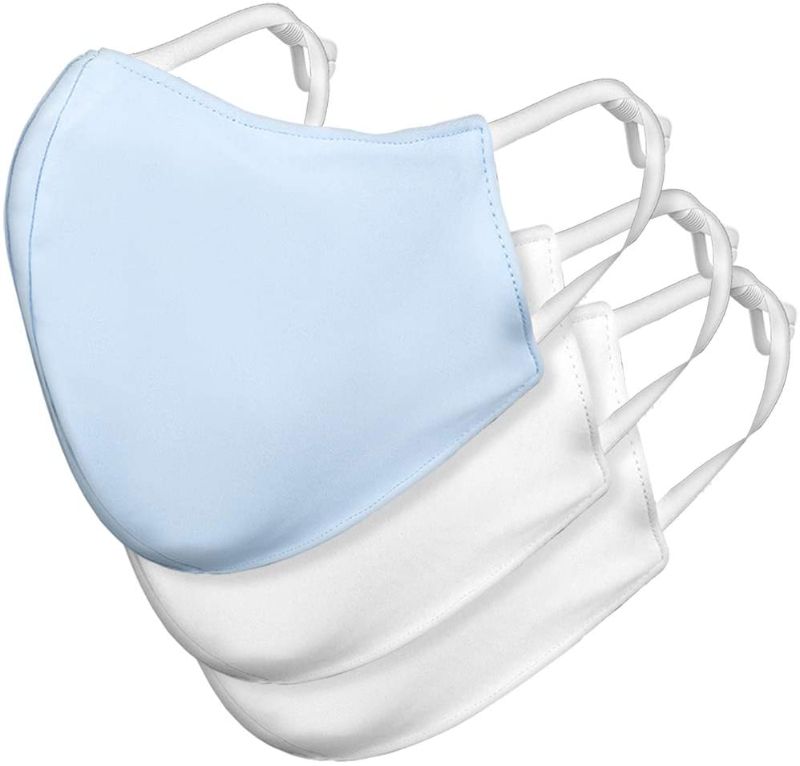 Photo 1 of Purity Reusable Face Mask with Comfortable Elastic Earloop (Pack of 3, Collection of 2 White Masks & 1 Blue Mask), Washable Protective Fabric Mask – Unisize
2 SETS 