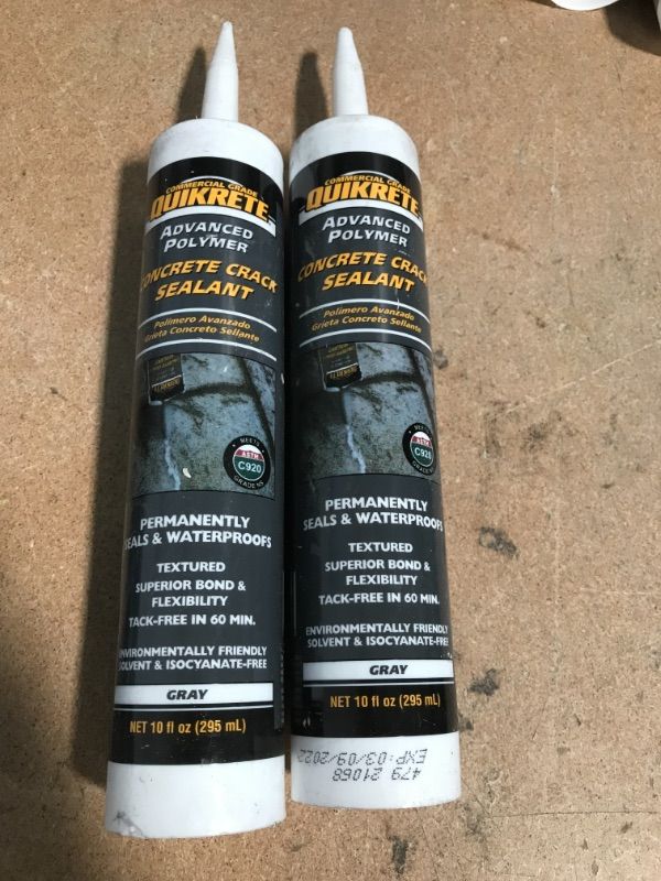 Photo 1 of **EXPIRE DATE 03/09/2022** SET OF 2 : Quikrete 10.1 oz. Concrete Crack Sealant