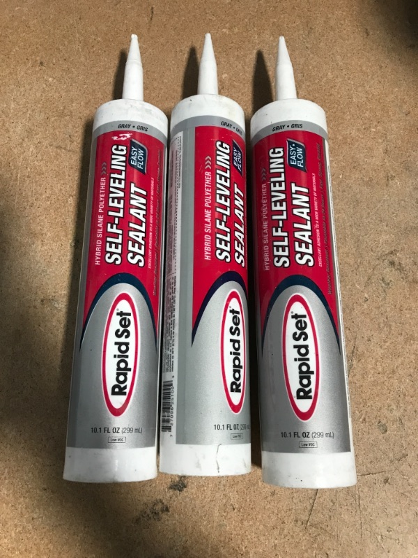 Photo 2 of **EXPIRE DATE: 10/2022** SET OF 3: Rapid Set 10.1 oz. Self-Leveling Sealant in Gray