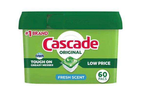 Photo 1 of **ONE OF THE CONTAINERS IS DAMAGED ** Cascade ActionPacs Fresh Scent Dishwasher Detergent with Dawn (60-Count)