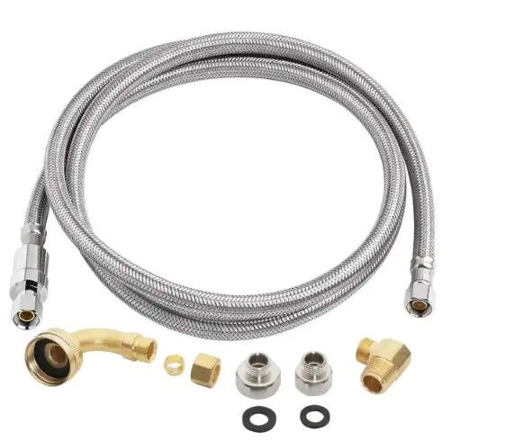 Photo 1 of 3/8 in. COMP x 3/8 in. COMP x 72 in. Universal BurstProtect Dishwasher Connector
