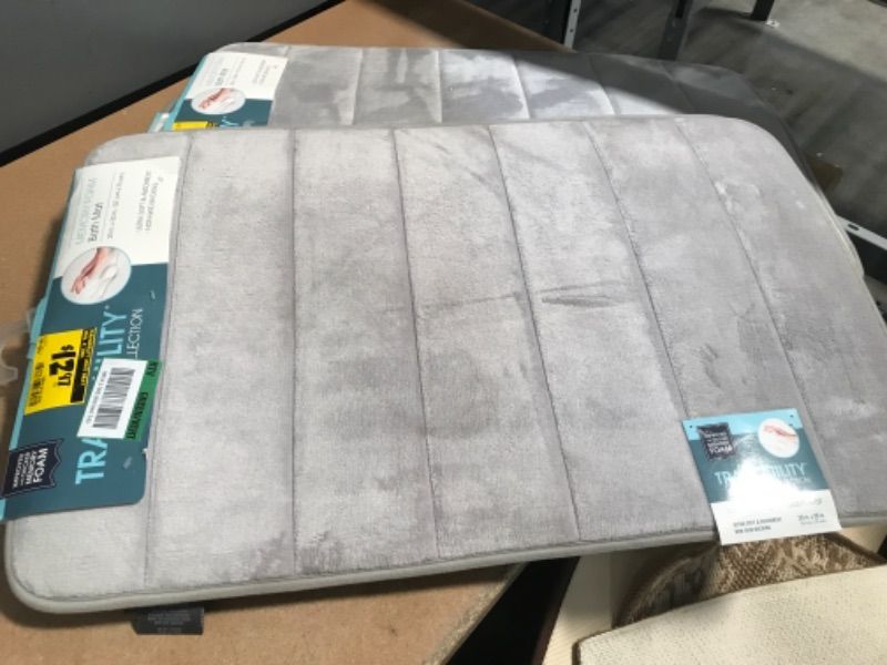 Photo 1 of ** SETS OF 3**
Tranquility Light Gray 20 in. x 30 in. Bath Mat
