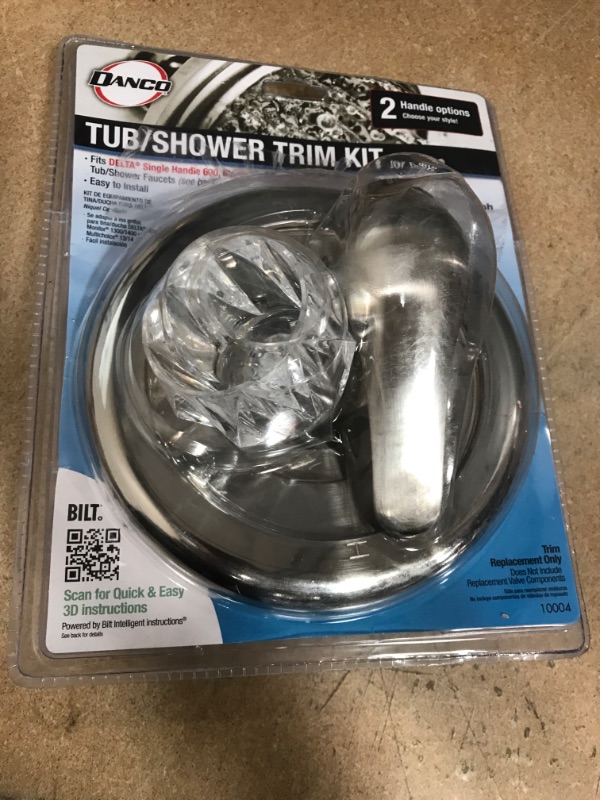 Photo 3 of 1-Handle Valve Trim Kit in Brushed Nickel for Delta Tub/Shower Faucets (Valve Not Included)
