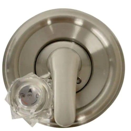 Photo 1 of 1-Handle Valve Trim Kit in Brushed Nickel for Delta Tub/Shower Faucets (Valve Not Included)
