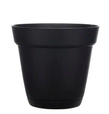 Photo 1 of *** SETS OF 2 ***
Graff 11.91 in. x 10.7 in. Black Resin Planter with Saucer
** LITTLE CRACK ON THE TOP**
