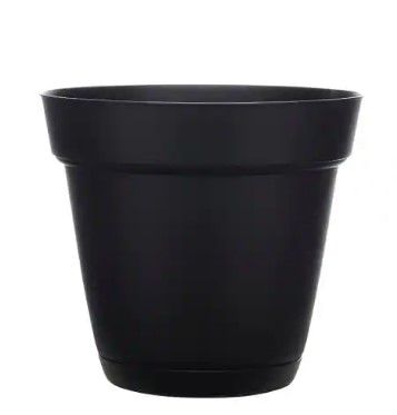 Photo 1 of ** SETS OF 3**
Graff 11.91 in. x 10.7 in. Black Resin Planter with Saucer
