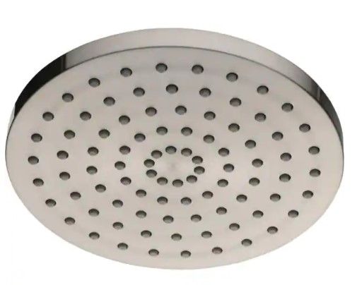 Photo 1 of 1-Spray 8 in. Single Wall Mount Fixed Shower Head in Brushed Nickel
