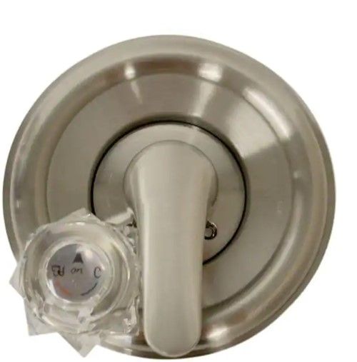 Photo 1 of 1-Handle Valve Trim Kit in Brushed Nickel for Delta Tub/Shower Faucets (Valve Not Included)
