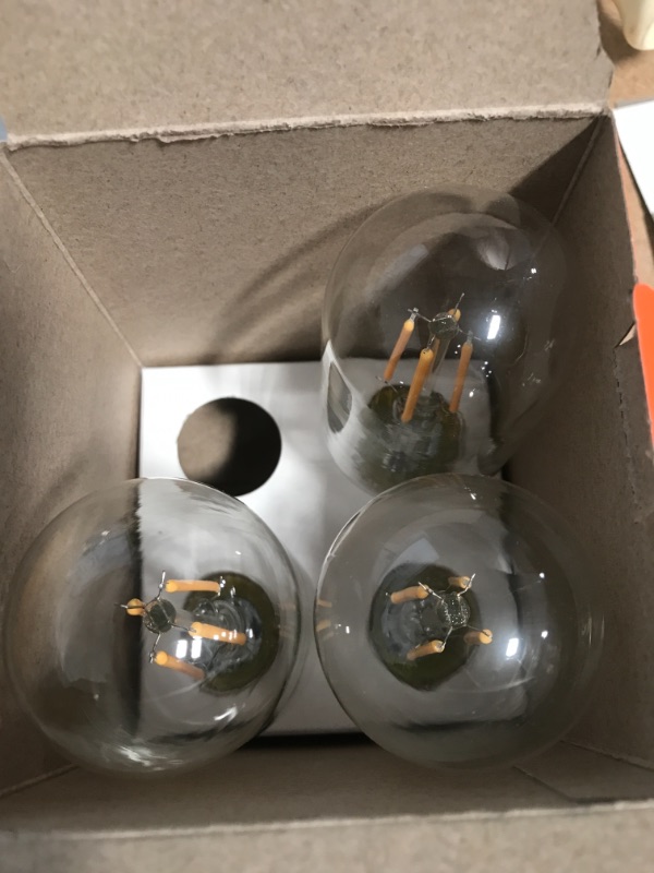 Photo 2 of 40-Watt Equivalent T14 Dimmable Straight Filament Clear Glass Vintage Edison LED Light Bulb, Soft White 
3 PACK