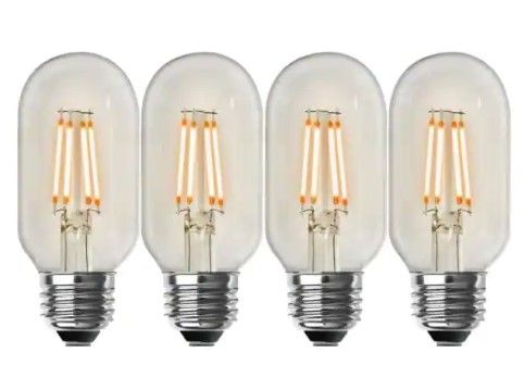 Photo 1 of 40-Watt Equivalent T14 Dimmable Straight Filament Clear Glass Vintage Edison LED Light Bulb, Soft White 
3 PACK