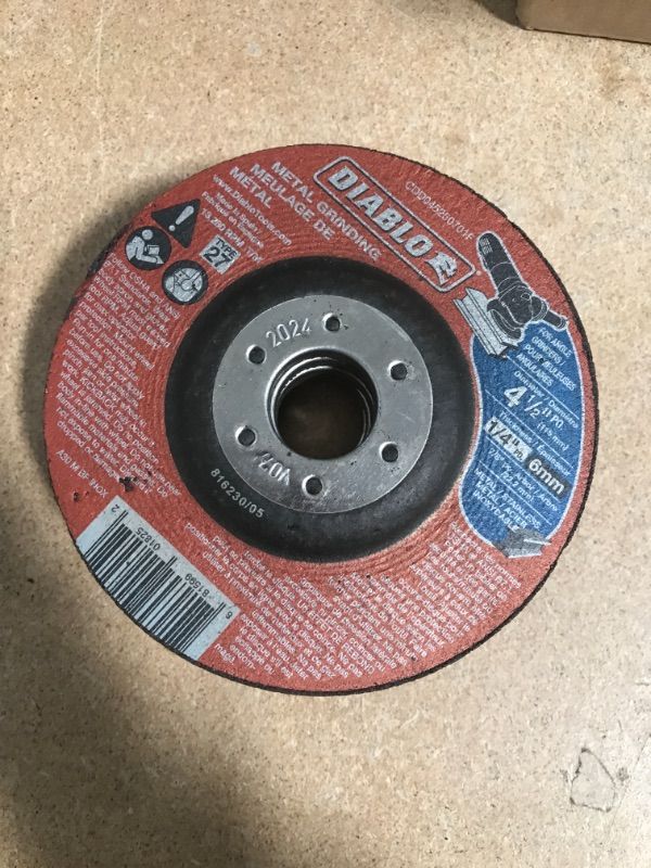 Photo 2 of ** SETS OF 5**
Diablo 4 1/2-inch X 1/4-inch X 7/8-inch Type 27 Grinder Wheel/Disc for Metal Grinding