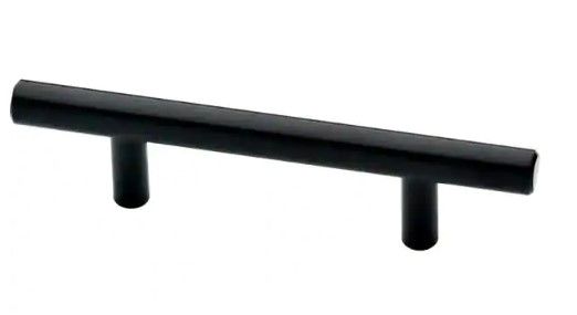 Photo 1 of 3 in. (76 mm) Flat Black Bar Drawer Pull (4-Pack)
