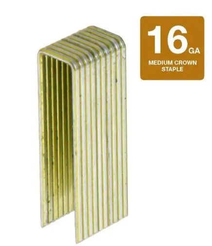 Photo 1 of 1-1/2 in. x 16-Gauge Electro Galvanized Medium Crown Staples (10,000-Piece per Box)
