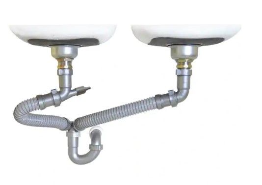 Photo 1 of 1-1/2 in. All-in-One Drain Kit for Double Bowl Kitchen Sinks
