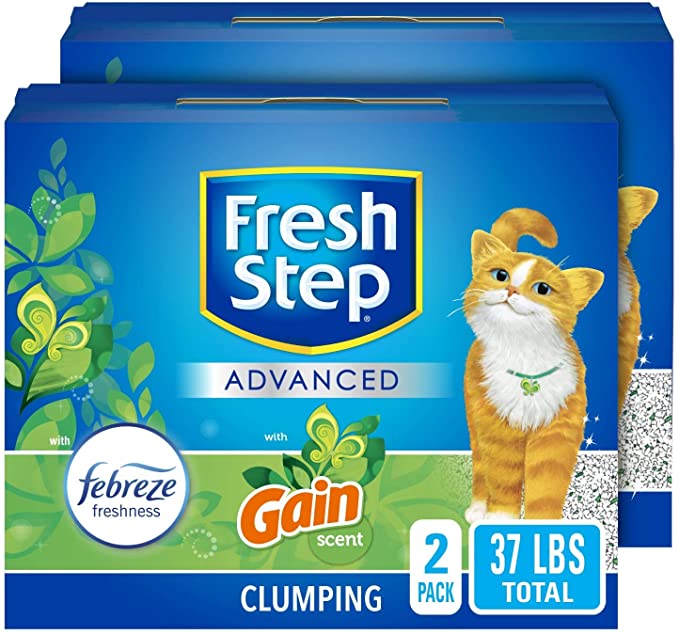 Photo 1 of *** NON-REFUNDABLE**    ** SOLD AS IS ** 
 Fresh Step Advanced Cat Litter, Clumping Cat Litter, 99.9% Dust-Free, Gain Scent, 37 lbs Total ( 2 Pack of 18.5 lb Boxes)
