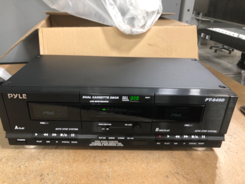 Photo 2 of Pyle Pro PT649D Rackmountable Dual Cassette Player