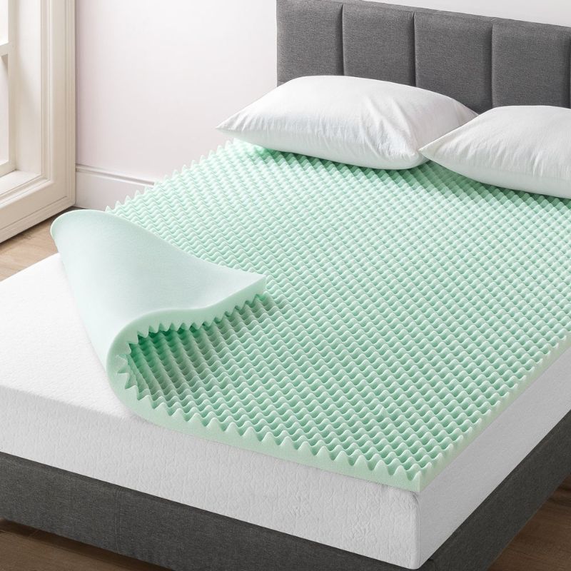 Photo 1 of 2 Inch Egg Crate Memory Foam Mattress Topper with Calming Aloe Infusion