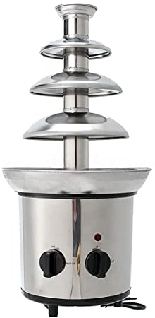 Photo 1 of 4 Tier Stainless Steel Electric Chocolate Fondue Fountain Machine 4-Pound Capacity for Chocolate Candy Butter Cheese (4-Tier)