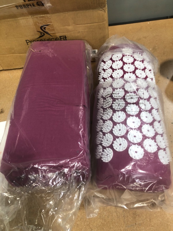 Photo 2 of Acupressure Mat and Pillow Set - Purple, Size: 25"