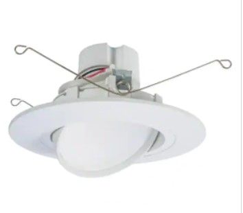 Photo 1 of Halo
RA 5 and 6 in. White Integrated LED Recessed Light Adjustable Gimbal Retrofit Trim with Selectable CCT (2700K-5000K