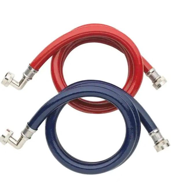 Photo 1 of 3/4 in. FIP x 3/4 in. FIP x 72 in. High Efficiency Washing Machine Fill Hose Pair
