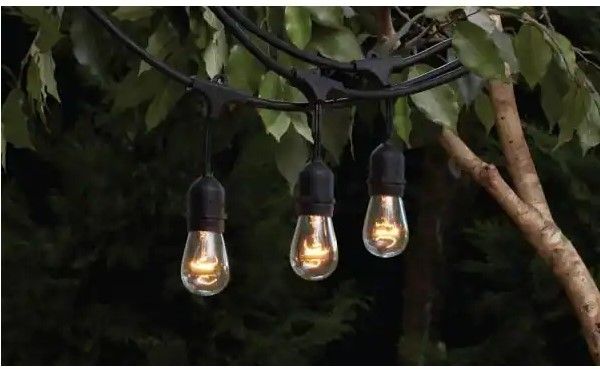 Photo 1 of 
Hampton Bay
12-Light 24 ft. Black Commercial Incandescent String Light