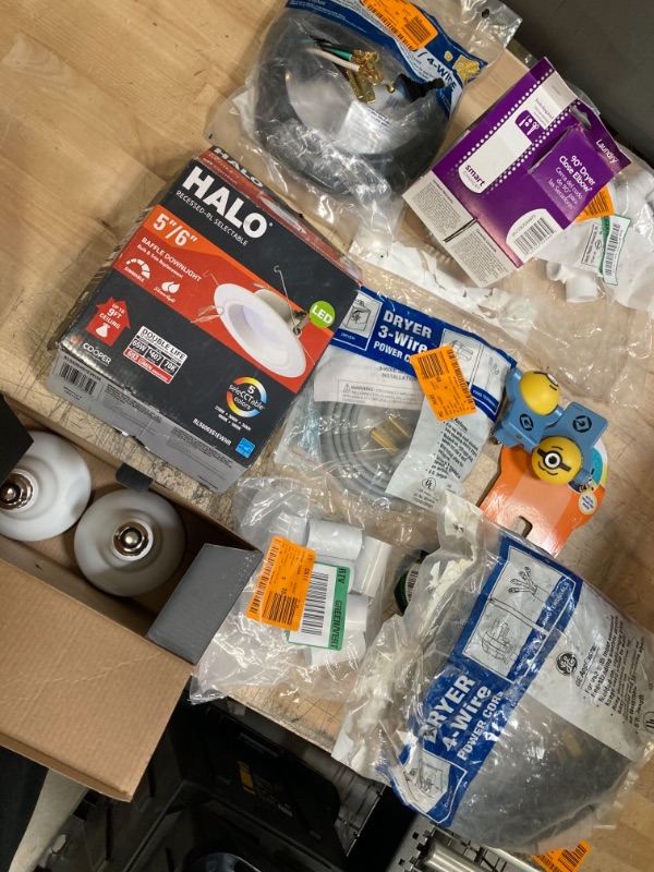 Photo 1 of 
**NON-REFUNDBALE** 
Miscellaneous Home Depot Items, Lightbulbs, Kitchen and Bath Accessories, pipe Connectors and Dryer Accessories