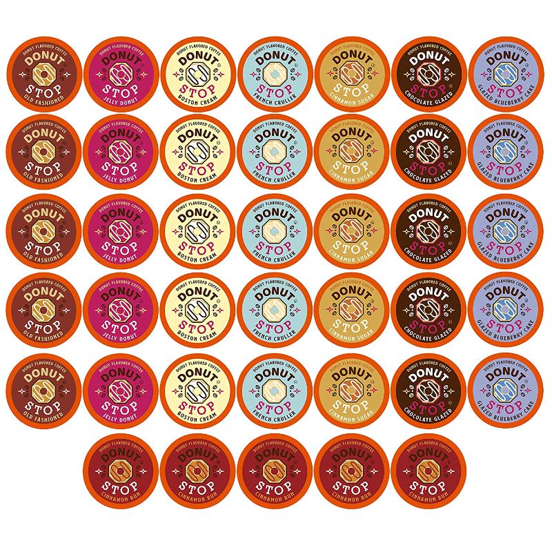 Photo 1 of NON REFUNDABLE exp date: 8/30/2023 Donut Stop Flavored Coffee Pods, Compatible with 2.0 K-Cup Brewers, Donut Flavor Coffees, Assorted Variety Pack, 40 Count