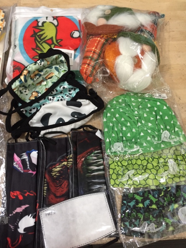Photo 3 of **NOT REFUNDABLE** BUNDLE OF ASSORTED MISC AMAZON ITEMS 
 holiday, face masks, newborn gloves with beanie hats