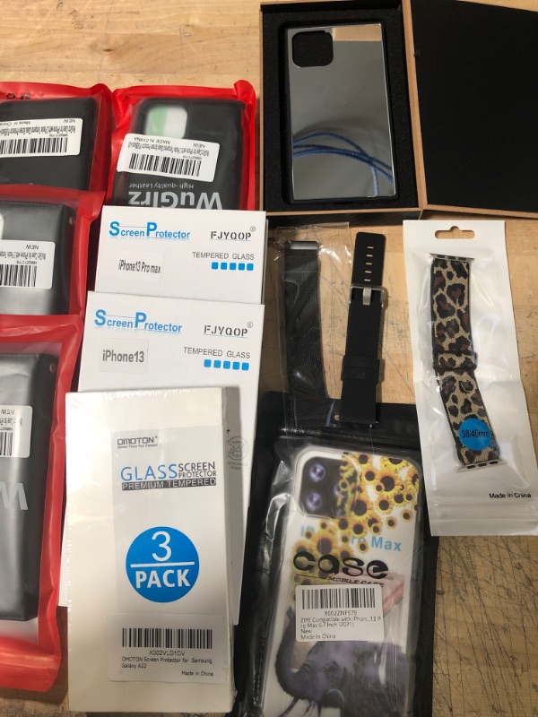 Photo 2 of **NOT REFUNDABLE** BUNDLE OF ASSORTED MISC Phone cases, and tech items
Samsung and iPhone cases, screen glass protectors, Apple watch bands
