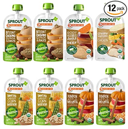 Photo 1 of **NONREFUNDABLE**EXP 8/10/22
Sprout Organic Baby Food, Stage 3 Pouches, 8 Flavor Meat & Plant Protein Variety Pack, 4 Oz Purees (Pack of 12), Packaging May Vary
