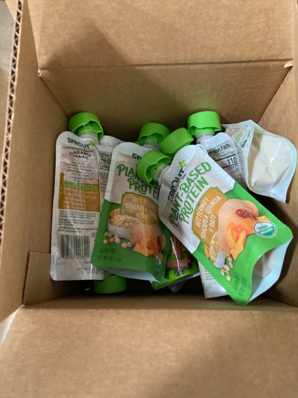 Photo 2 of **NONREFUNDABLE**EXP 8/10/22
Sprout Organic Baby Food, Stage 3 Pouches, 8 Flavor Meat & Plant Protein Variety Pack, 4 Oz Purees (Pack of 12), Packaging May Vary
