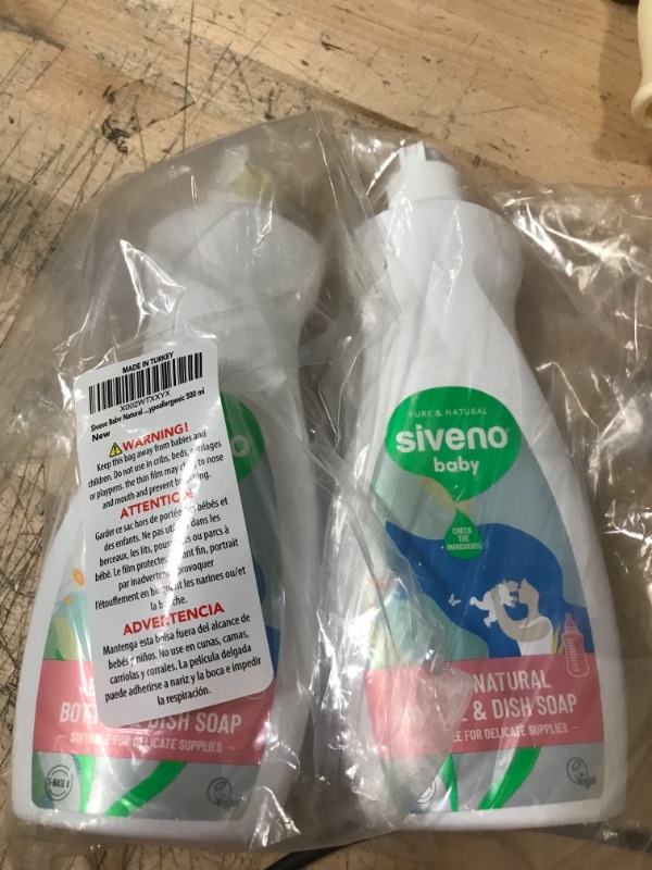 Photo 2 of BUNDLE OF 2 Siveno - Natural Baby Bottle & Dish Liquid Soap, Vegan Baby Bottle Cleaner with Coconut Oil and Olive Oil, Baby Dish Soap for Baby Bottles, Pacifiers,
