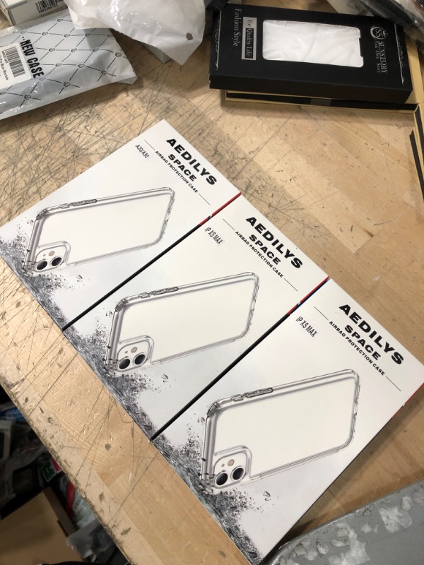 Photo 1 of SET OF 3 AEDILYS iPhone Xs Max Case,[Airbag Series] with [2 x Tempered Glass Screen Protector] [Military Grade]|15Ft. Drop Tested [Scratch-Resistant]|Wireless Charging | for Apple iPhone Xs Max 5.5 Inc- Clear
