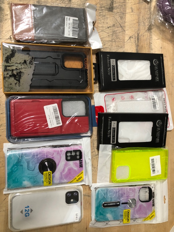 Photo 1 of NOT REFUNDABLE, SOLD AS IS, ASSORTED BAG OF PHONE CASES IPHONE/GALAXY