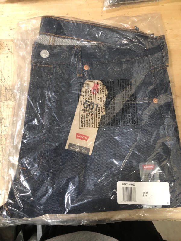 Photo 2 of Levi's Water Less Men's 501 Original Fit Straight Leg Jeans, 36 31, Blue
