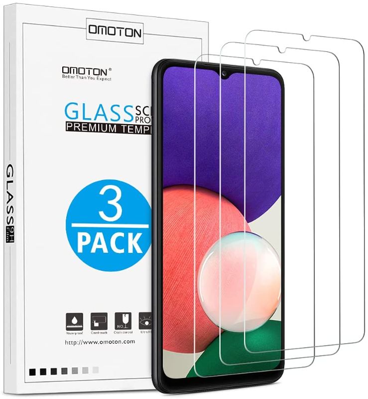 Photo 1 of SET OF 3 [3 Pack] OMOTON Screen Protector Compatible with Samsung Galaxy A22 5G/A22s (Not Fit for A22 4G), Bubble Free/High Definition Tempered Glass Protector for Samsung Galaxy A22 5G/A22s
