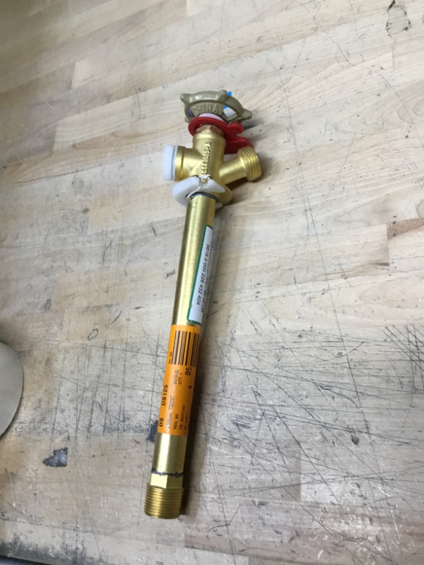 Photo 1 of 1/2 in. MIP and 1/2 in. SWT x 3/4 in. MHT x 8 in. Brass Anti-Siphon Frost Free Sillcock Valve
