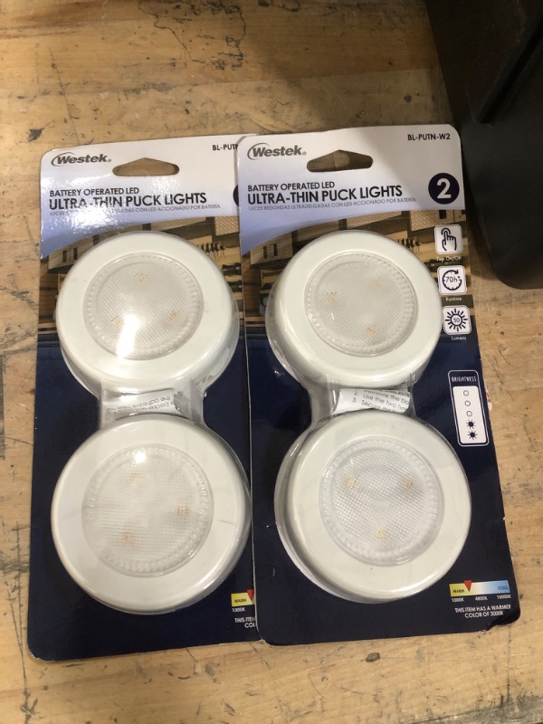 Photo 1 of 4 LIGHTS TOTAL*
Westek Ultra-Thin LED White Puck Light (2-Pack)