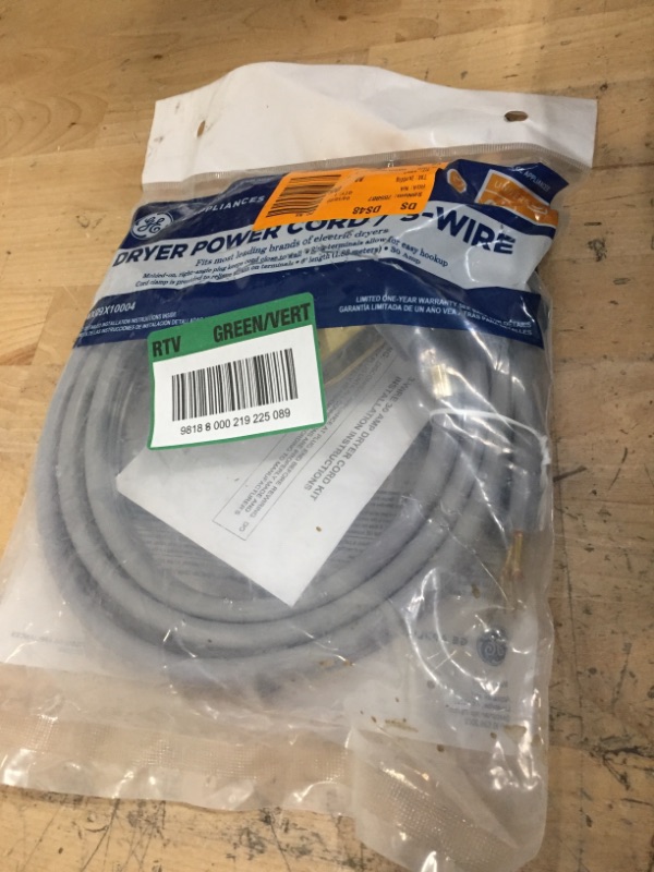 Photo 2 of General Electric WX09X10004 3 Wire 30amp Dryer Cord, 6-Feet
