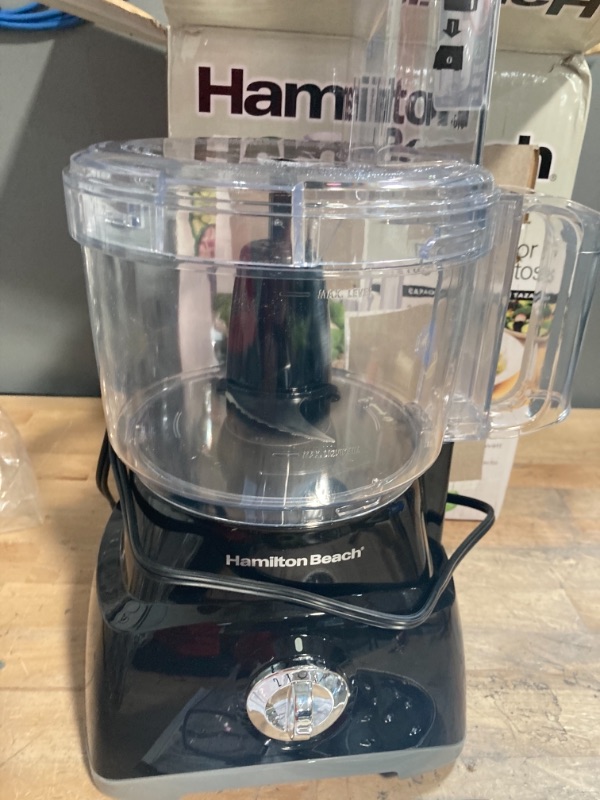 Photo 4 of Hamilton Beach Food Processor & Vegetable Chopper for Slicing, Shredding, Mincing, and Puree, 8 Cup, Black
