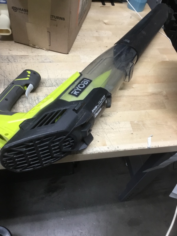 Photo 2 of *MISSING PARTS* RYOBI
ONE+ 18V 100 MPH 280 CFM Cordless Battery Variable-Speed Jet Fan Leaf Blower with 4.0 Ah Battery and Charger