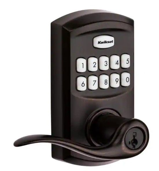 Photo 1 of 
Kwikset
917 SmartCode Venetian Bronze Keypad Electronic Single-Cylinder Tustin Door Lever Featuring SmartKey Security